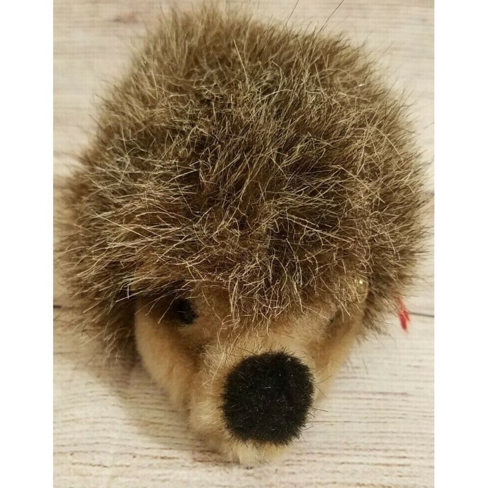 Vintage Steiff Joggi Plush Hedgehog Stuffed Animal Germany Brown 6" Tag Button